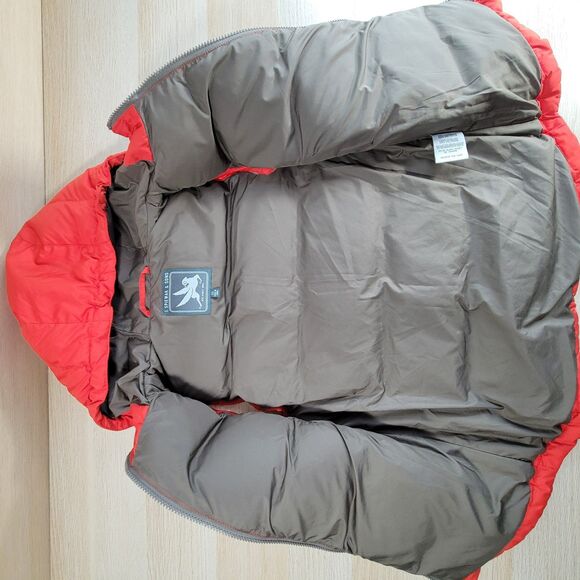 Duck Down Puffer Vest I. Spiewak & Sons Hooded Size XS Red Brown Full Zip Vtg - Picture 5 of 10